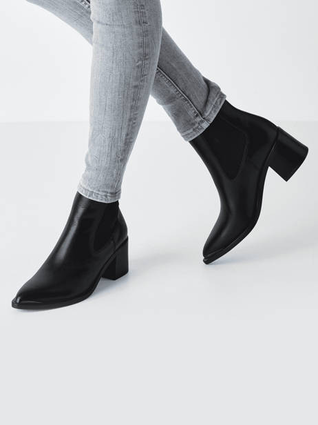 Enkellaarsjes Met Hak Uit Leder Tamaris Zwart accessoires 45 ander zicht 1